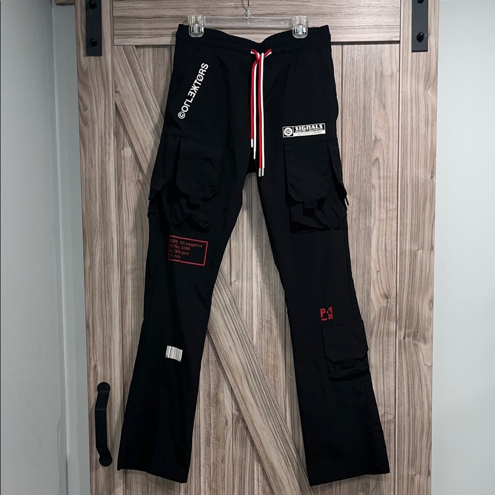 Black Bootcut Cargo Pants